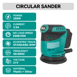 Replace For Makita Cordless Electric Random Orbital Sander 18V Li-ion 5" Dust Discs Polisher Machine with 3 Speeds Tool Only