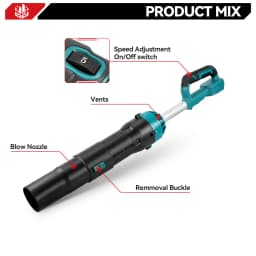 ONEVAN Brushless 8000W Electric Turbo Blower Jet Fan 400M/S Cordless Air Blower Dust Removal Tool for Makita 18V Battery Pin