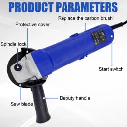 2000W Electric Angle Grinder, 115mm 4.5 inch Grinding Tool 12000 RPM, Wheel Disc for Metal,Tile Cutting and Grinding