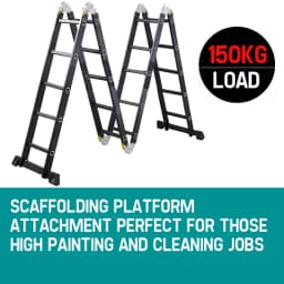 5.7M Heavy Duty Aluminium Folding Step Ladder Multi-Purpose 14 in 1 Combination Extendable Ladder 20 Steps