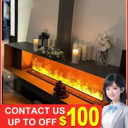 Smart Misting Fireplace 7 Colors LED WiFi Controlled Fireplace Hotel Decorative Humidifier Fragrance Steam Electric Fireplace