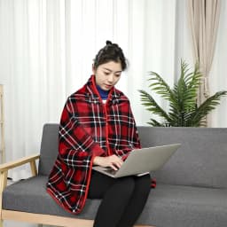 Polyester Stay Warm And Cozy With Lightweight Winter Wheelchair Blanket Soft Legs Feet Warmer Cover Red grid 100*140cm