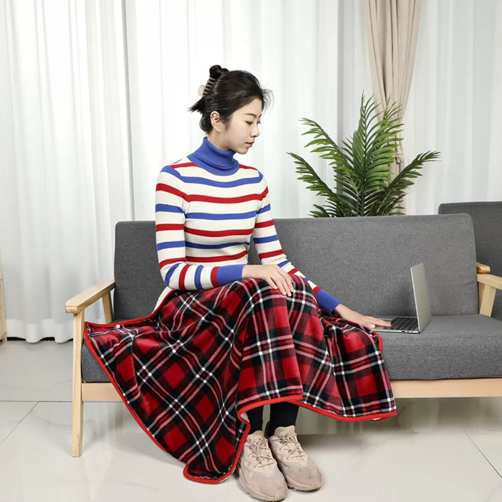 Polyester Stay Warm And Cozy With Lightweight Winter Wheelchair Blanket Soft Legs Feet Warmer Cover Red grid 100*140cm