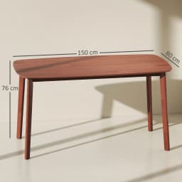 HOMCOM 150 cm Rectangular Dining Table with Solid Wood Frame, Light Brown