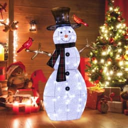 GOFLAME 4. 2 FT Lighted Snowman & Redbirds Christmas Decoration LED Lights