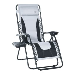 Outsunny Zero Gravity Lounger Folding Recliner Chair w/ Cup Holder Grey