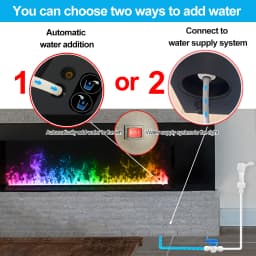 Smart 3D Mist Fireplace with LED Colored Flame App Controlled Water Mist Electric Fireplace for Living Room TV Wall Decoration