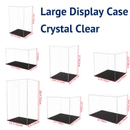 Odoria Large Acrylic Display Case 30/35/43/52/56cm Dustproof Clear Box Cabinet for Action Figure Collectibles Model Doll Scale