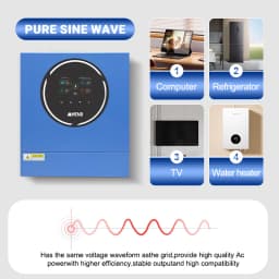 ANENJI 5KW 48V 4KW Dual output Hybrid Solar Inverter 100A MPPT Pure Sine Wave Solar Controller Dual Input PV 500VDC with WiFi