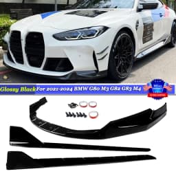 Side Skirts Extension BodyKits Front Bumper Splitter Lip for 4 Series BMW G80 M3 G82 Coupe G83 Convertible M4 2021 2022 2023