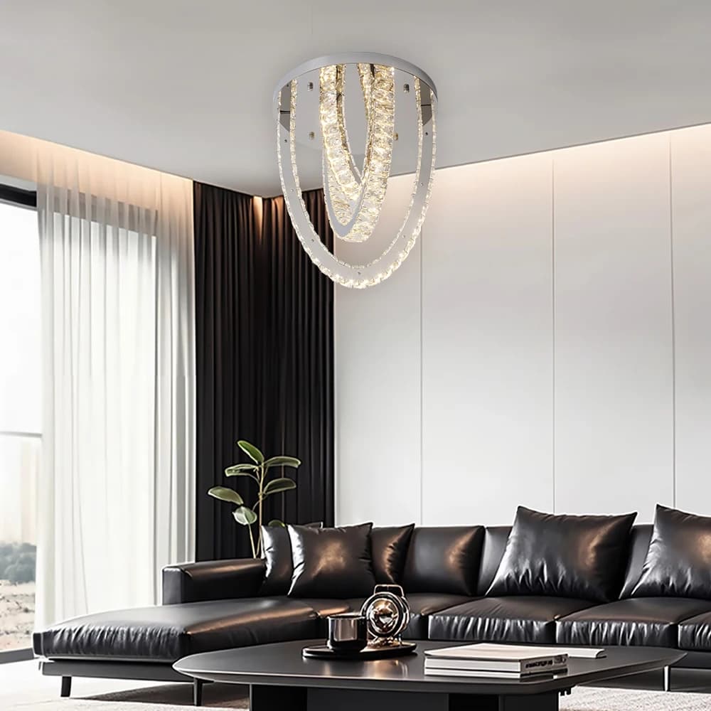 VETRULUS Crystal Ceiling Chandelier Home Decoration Luxury Led Ceiling Lights Living Room Bedroom Dining Lighting Fixture Lamp
