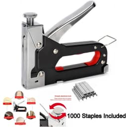 Heavy Duty 3-in-1 Staple Gun with 1000 Staples Adjustable Force Wall Stapler Quick Jam Release Anti-Slip Upholstery