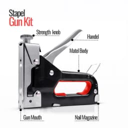 Heavy Duty 3-in-1 Staple Gun with 1000 Staples Adjustable Force Wall Stapler Quick Jam Release Anti-Slip Upholstery