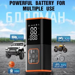 Portable car tyre inflator,tyre air pump, car air compressor, digital air compressor suitable for cars, motorcycles and bicycles