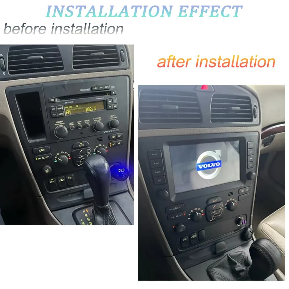 Carplay Auto Android 14 IPS Car DVD Player GPS WIFI BT RDS Radio Multimedia For VOLVO S60 V70 XC70 XC90 2000-2004 Navigation