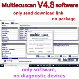 New Multiecuscan Fiat Original Software 2023 Multi ECU Scan V4.8 For Fiat/Chrysler/Dodge/Jeep/Suzuki Scanner Software V4.7 Work