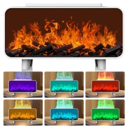Air Humidifiers Aromatherapy Diffuser 7-Color Changing Auto Shut-Off Flame Fire Diffuser Humidifier Fireplace Essential Oil Arom