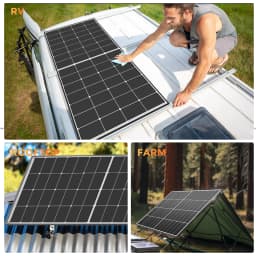 Rvpozwer 300W Solar Panel 10BB N-Type 25% High Efficiency Monocrystalline for RV Home Rooftop Power Station Off Grid Systems