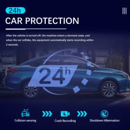 Podofo 9.66 Inch Rearview Mirror Recorder 1080p Automobile Dash Cam Video Recorder DVR Dash Cam Cycle Dual Lens
