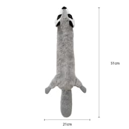 Fluffy Squeaking Raccoon Dog Toy Soft Plush Chew Toy with Dual Squeakers, Interactive Play Toy for Dogs and Puppies