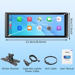 ESSGOO 8.1" Portable Carplay Universal For Cars RVs Trucks Car Stereo Radio SUVs Pickups Android Auto FM BT MP5 Player AUX