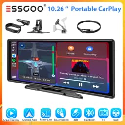 ESSGOO 8.1" Portable Carplay Universal For Cars RVs Trucks Car Stereo Radio SUVs Pickups Android Auto FM BT MP5 Player AUX