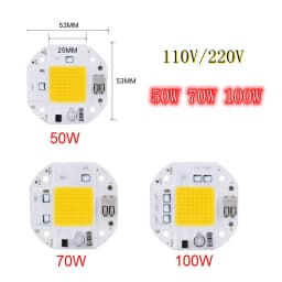 5PCS AC110V 220V COB LED Chip high-power 50W 70W 100W No Need Driver Warm Cold White Full Spectrum Light Lamp Beads Welding Free