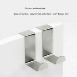 10 Pcs Stainless Steel Over Door Hook Reversible Cupboard Drawer Metal Hanger Hooks