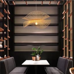 Asian Style Bamboo Chandelier, 2-Tier Rattan Hanging Light, Rustic Farmhouse Ceiling Lamp Decor