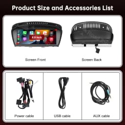 RoadTop 8.8" Wireless CarPlay Display Screen Android Auto Multimedia Linux Screen For BMW 5 Series E60 E61 CCC CIC System