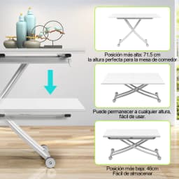 Height Adjustable Coffee Table, Modern Expandable Dining Table,Save Space Table for Living Room,Dining room