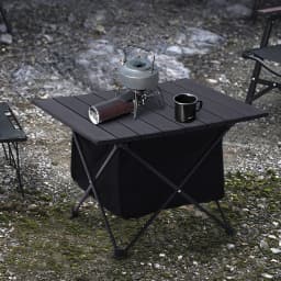 Portable outdoor folding camping table with storage basket aluminum picnic table barbecue table outdoor dining table stall table