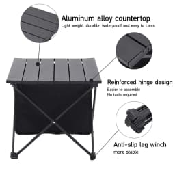 Portable outdoor folding camping table with storage basket aluminum picnic table barbecue table outdoor dining table stall table