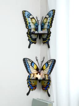 Three Color Butterfly Crystal Shelf Display Candles Stone Floating Wall Shelf Home Decorations Essential Oil Rack Corner Ledge