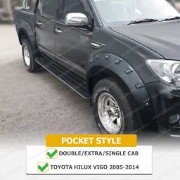 Pocket Style Fender Flares For Toyota Hilux Vigo SR SR5 2005-2014 30mm Widen Wheel Arch Extensions Offroad Car Accessories