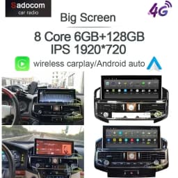 1920*720 360 Panoramic Carplay 8G+128G Android 13.0 Car DVD Player GPS Stereo Radio For Toyota Land Cruiser LC200 2008 - 2020