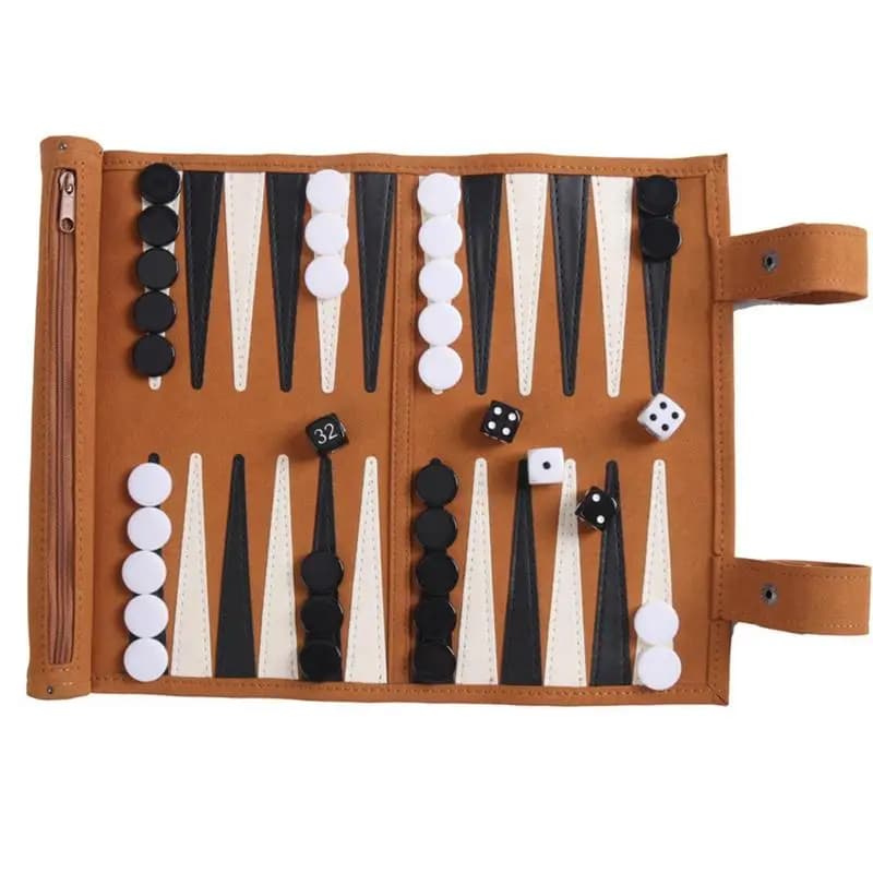 Backgammon Board Game Ourdoor Backgammon Sets For Adults Leather Board Games For Adults Board Games Logical Thinking Traditional