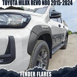 For Toyota Hilux N80 Fender Flares 2015-2024 Revo Rocco Rogue Wheel Arch Extensions OEM Style 12mm Wide ABS Matte Black