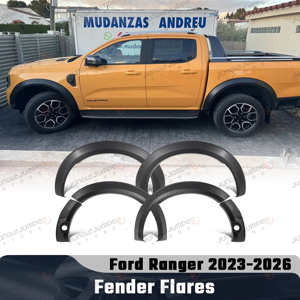 Fender Flares Wheel Arch For Ford Ranger Next Gen 2023 2024 2025 2026 Wildtrak with Parking Sensor Fender Flares Extend 6PCS SET