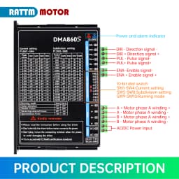 New DMA860S Stepper Motor Driver DC 18-160VDC / AC 18-110VAC, 2 Phase, for Nema34 86 Stepping Motor『EU Stock』