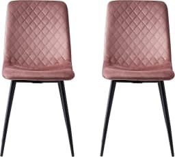 mcc direct Set of 4 Designer Velvet Fabric Dining Chairs Metal Legs Lexi Chairs