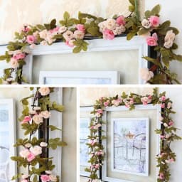 7Ft Artificial Pink Silk Rose 42 Heads Flowers Hanging Garland Vine Wreath Decor