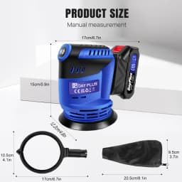 21V Cordless Orbital Sander with 10pcs Sandpaper, 125MM Random Orbit Sander, 3 Variable Speeds 11000RPM, Electric Palm Sanders with Dust Collection, for Sanding, Polishing Wood, DIY, Home Improvement