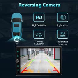 Universal Single Din Car Stereo Rotatable Screen with Carplay Android Auto 10.4inch Bluetooth FM/AM/RDS USB/AUX/SD Backup Camera