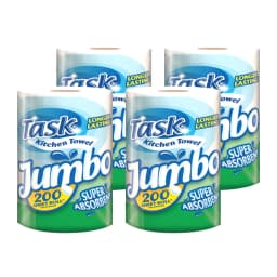 Task Jumbo Kitchen Towel 200 Sheet Roll Super Absorbent Longer Lasting