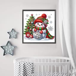 5D DIY Partial Special Shaped Drill Diamond Painting Xmas Snowman Decor