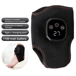 Electric Ankle Massager with Heat & Vibration 4 Heating Levels 3 Modes Infrared Hot Compress Brace