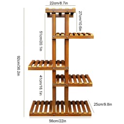 5-tier Wood Plant Flower Stand Shelf Planter Pots Shelves Rack Holder Display for Multiple Plants Indoor Outdoor Garden Patio