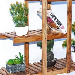 5-tier Wood Plant Flower Stand Shelf Planter Pots Shelves Rack Holder Display for Multiple Plants Indoor Outdoor Garden Patio