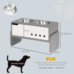 PINGGO 3 Height Adjustable Raised Dog Bowls, Dog Feeding Storage Station W/ Slow Feeder Mat, 2 Stainless Steel Bowls